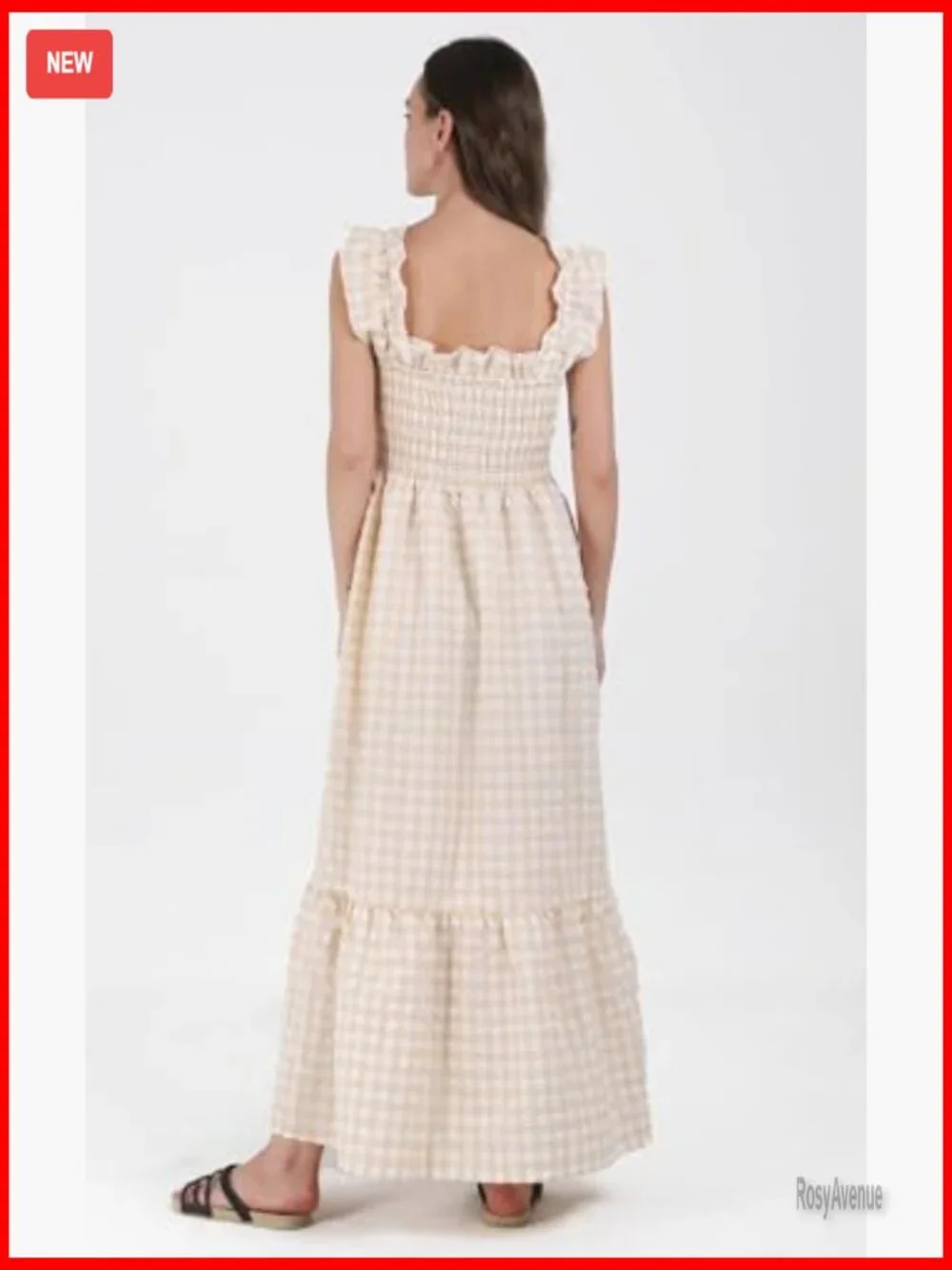 Sleeveless A-Line Maxi Dress with Smocked Bust and Pockets - Picture 4 of 5